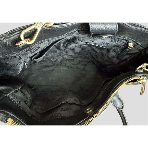 Michael Kors Kellen Black Medium Saffiano Tote Crossbody - Picture 10 of 11